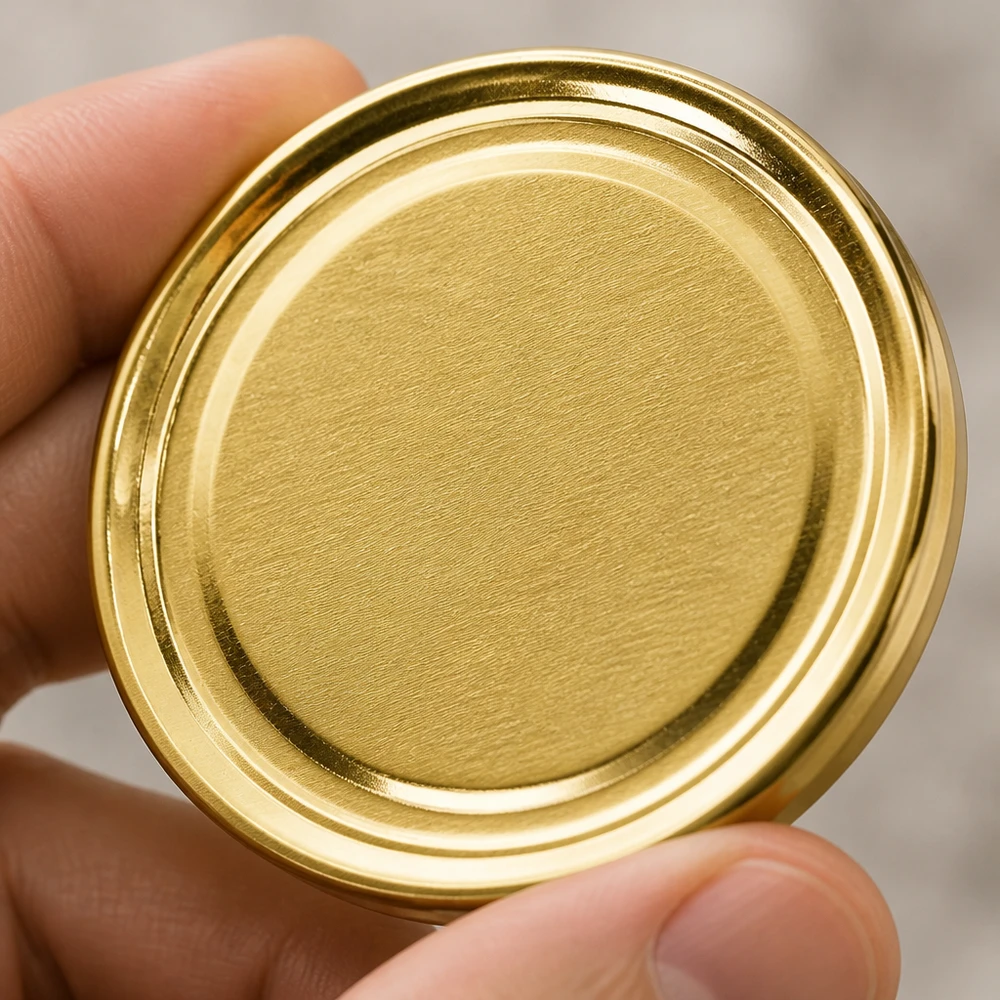 Couvercle BasicSeal 100 mm doré (TO100) UNiTWIST Couvercle à vis rond de 100 mm, doré, modèle TO100 UniTwist BasicSeal, en fer-blanc de haute qualité
