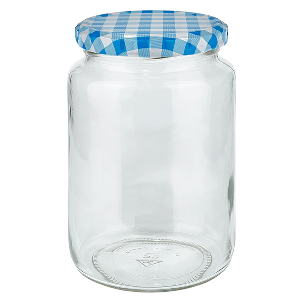 795ml Verre rond avec couvercle BasicSeal bleu/blanc UNiTWIST