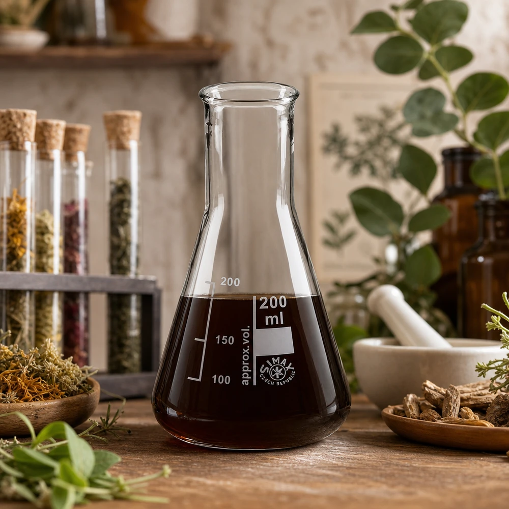 Erlenmeyer 200ml col étroit, verre borosilicate Erlenmeyer 200ml col étroit, verre borosilicate