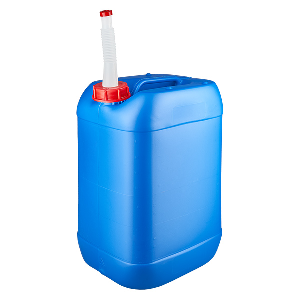 Bidon 25 litres bleu avec tube de vidange Flex