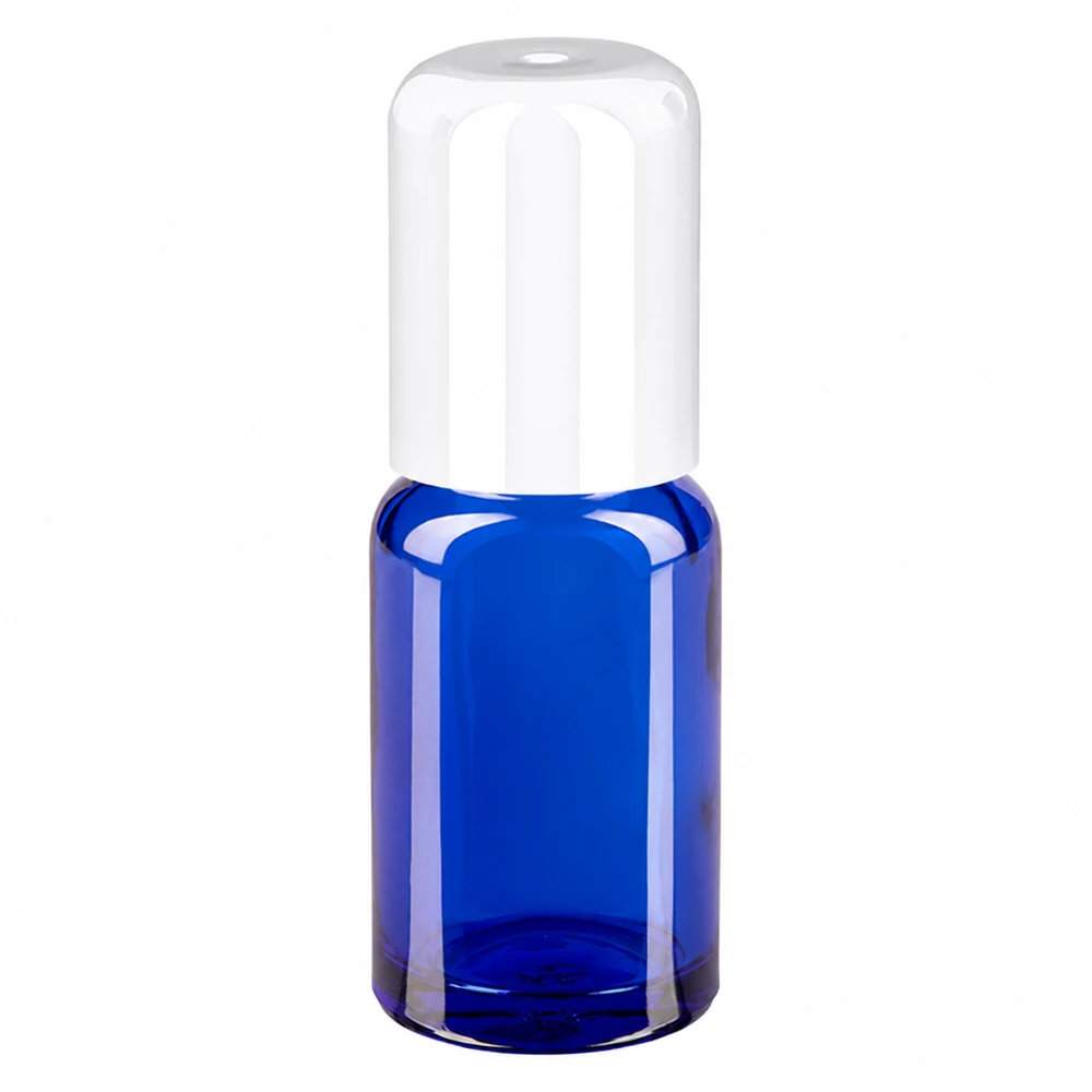 Flacon roll-on 10ml blanc STD BlueLine UT18/10 Flacon en verre 10ml Roll-On blanc STD BlueLine UT18/10 avec embout pratique pour bille roulante