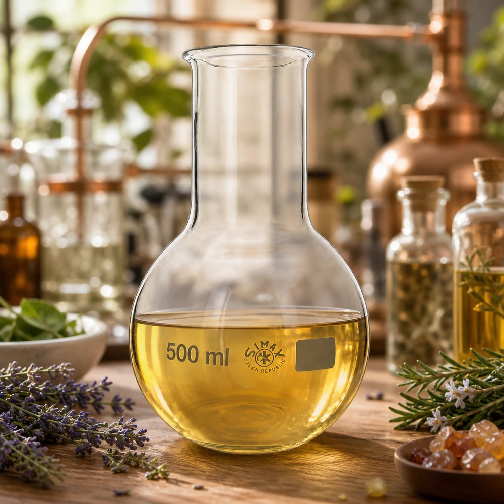 Ballon à fond plat 500 ml à col large, en verre borosilicate avec bord renforcé Fiole de laboratoire professionnelle 500ml avec bec verseur pour un transvasement précis des liquides