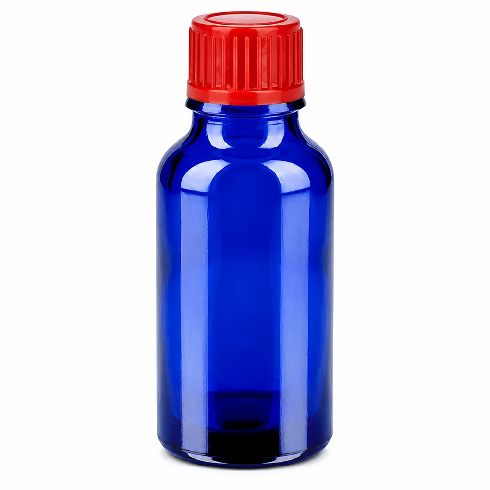 Flacon 20ml 11mm SV rouge STD BlueLine UT18/20 Flacon en verre bleu cobalt 20ml qualité pharmaceutique avec bouchon compte-gouttes