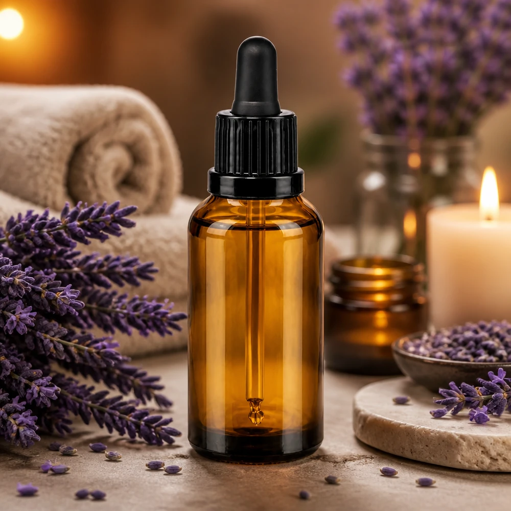 Flacon à pipette 30ml noir OV BrownLine UT18/30 Bouteille à pipette d'aromathérapie de 30 ml en verre brun avec système de fermeture OV anti-fuite