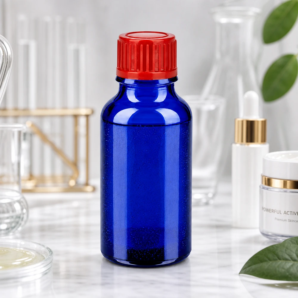 Flacon 20ml 11mm SV rouge STD BlueLine UT18/20 Flacon en verre pratique de 20 ml de qualité pharmaceutique avec bouchon rotatif rouge ergonomique