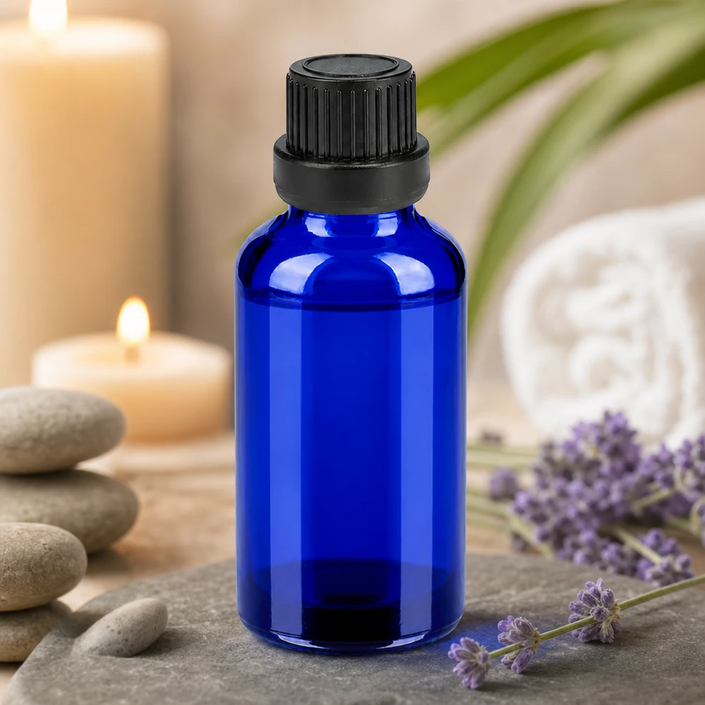 Flacon 30ml 11mm SV noir OV BlueLine UT18/30 Flacon de 30 ml avec compte-gouttes pratique et bouchon noir à visser pour un dosage précis