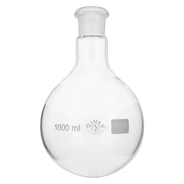 Ballon à fond plat 1000ml col large borosilicate avec broyage 29/32