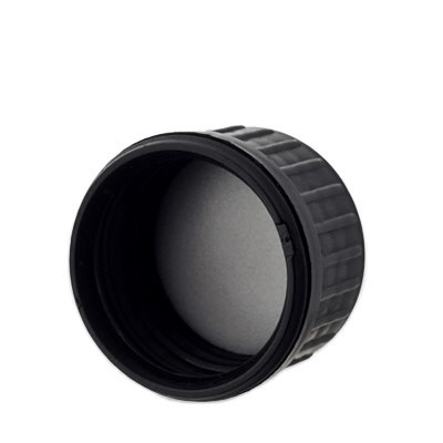 Capsule à vis noire pour bouteilles d'huile violettes