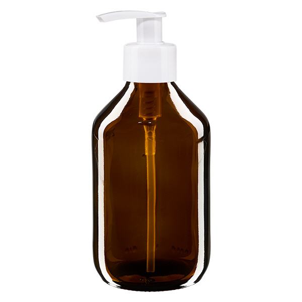 Flacon médical de 250 ml avec pompe doseuse blanche Flacon médical de 250 ml avec pompe doseuse blanche