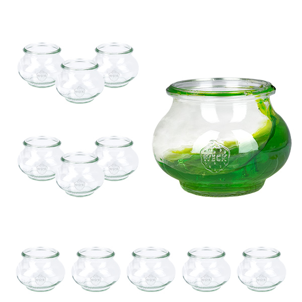 Lot de 12 pots Weck 220ml verres à bijoux, 1/4L verres renversés