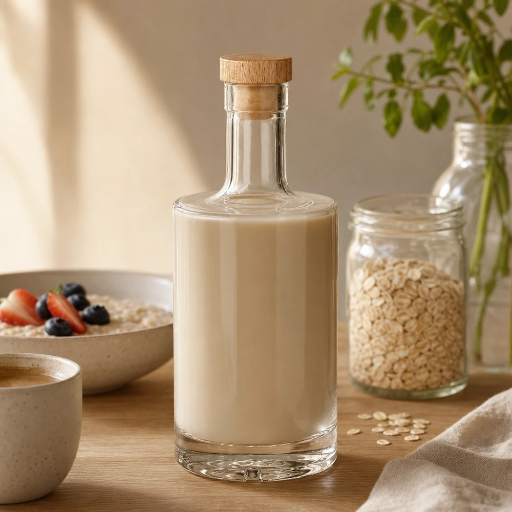 Bouteille en verre 500 ml « Nora » avec bouchon en bois UNiTWIST® Bouteille en verre 500 ml « Nora » avec bouchon en bois UNiTWIST®