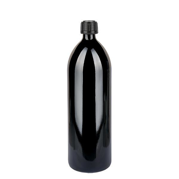 Bouteille d'eau en verre violet 1000ml, rond, avec bouchon à vis. Bouteille d'eau en verre violet 1000ml, rond, avec bouchon à vis.