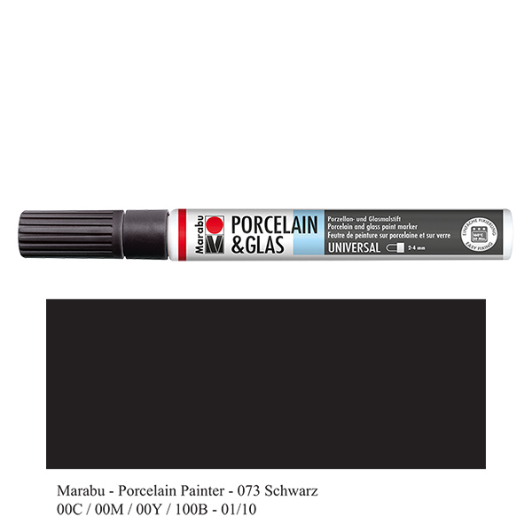 Crayon noir 2-4mm pour verre/porcelaine (073)