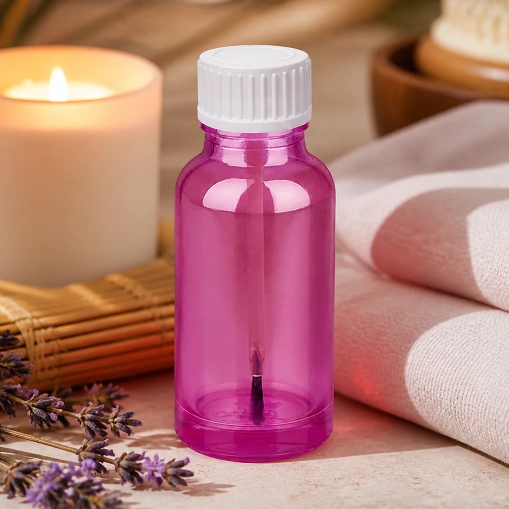 Bouteille pinceau 20ml blanc standard PurpleLine UT18/20 Bouteille pinceau professionnelle de 20 ml de couleur violette avec bouchon blanc hygiénique