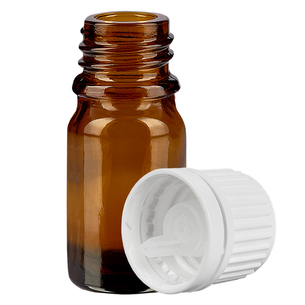 Flacon compte-goutte 5ml 0.7mm blanc OV BrownLine UT18/5