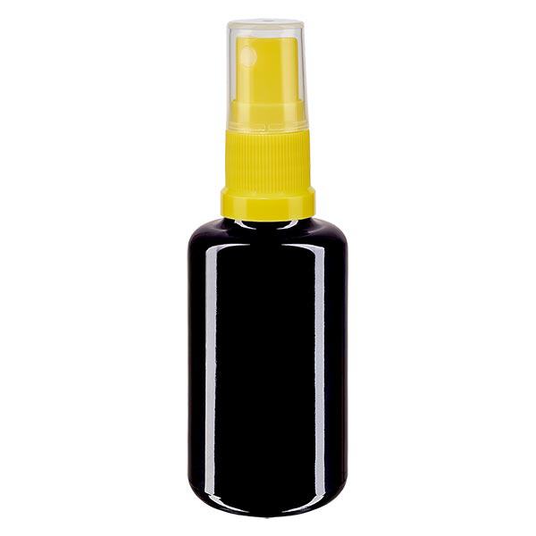 Flacon de pharmacie violet 30ml embout spray jaune Flacon de pharmacie violet 30ml embout spray jaune