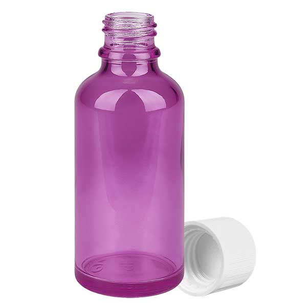Flacon 50ml bouchon à vis 11mm blanc standard sécurité enfant PurpleLine UT18/50