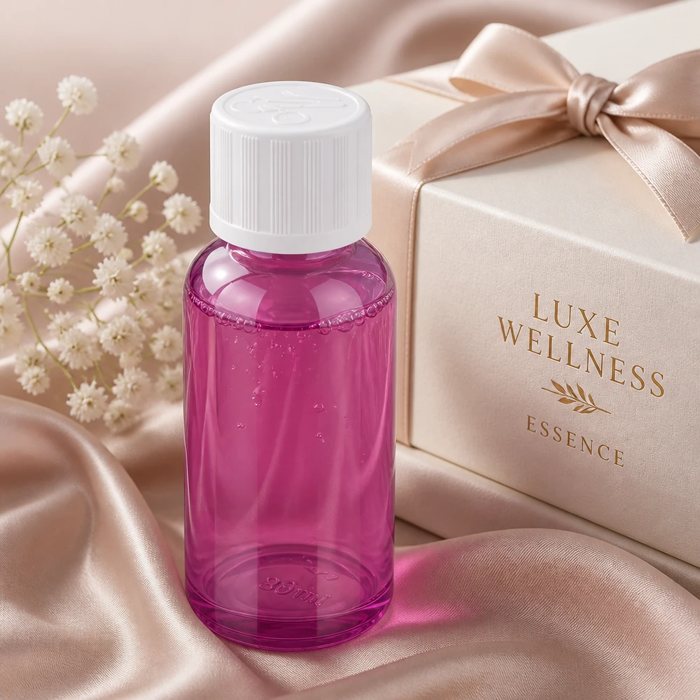 Flacon 30ml bouchon à vis 11mm blanc standard sécurité enfant PurpleLine UT18/30 Bouteille de 30 ml de haute qualité au look Purple-Line avec système de fermeture anti-fuite