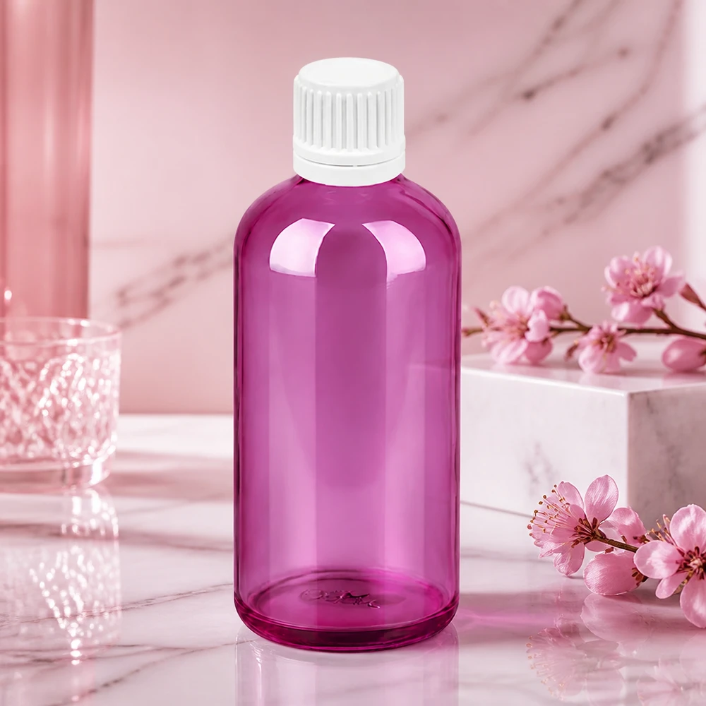 Flacon compte-gouttes 100ml 0,7mm blanc Originalité Bouchon à vis PurpleLine UT18/100 Flacon compte-gouttes ergonomique violet 100ml avec bouchon de sécurité enfant pour la maison et le laboratoire