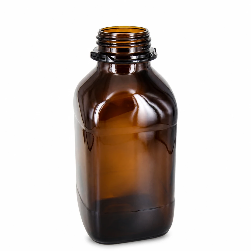 Flacon pour produits chimiques haut de gamme de 1 000 ml en verre brun protecteur Bouteille de produits chimiques de 1000ml en verre brun avec filetage pour les besoins du laboratoire