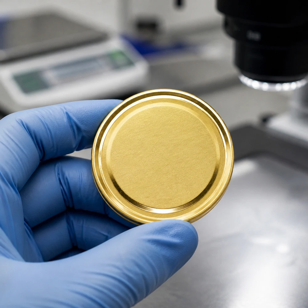 UNiTWIST TO82 or, BioSeal, sans BPA, unitemp UNiTWIST TO82 doré – Intérieur du couvercle – Joint d'étanchéité BioSeal sans BPA – unitemp – Gros plan