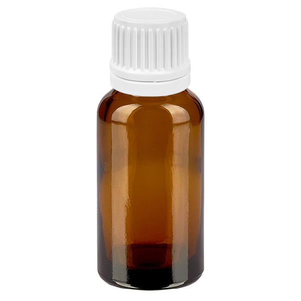 Flacon compte-goutte 20ml 0.7mm blanc OV BrownLine UT18/20