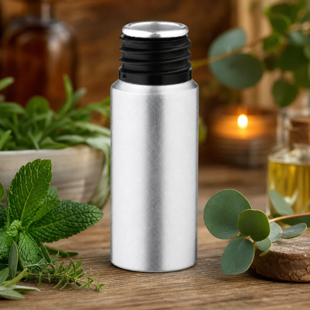 Bouteille en aluminium teinté 20 ml, sans bouchon Flacon cylindrique en aluminium décapé de 20 ml au design ergonomique pour une utilisation facile
