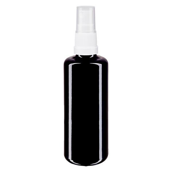 Flacon de pharmacie violet 100ml embout spray blanc Flacon de pharmacie violet 100ml embout spray blanc