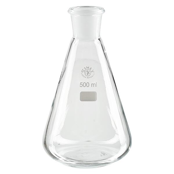 Erlenmeyer 500 ml col étroit, verre borosilicate avec rodage normalisé 29/32