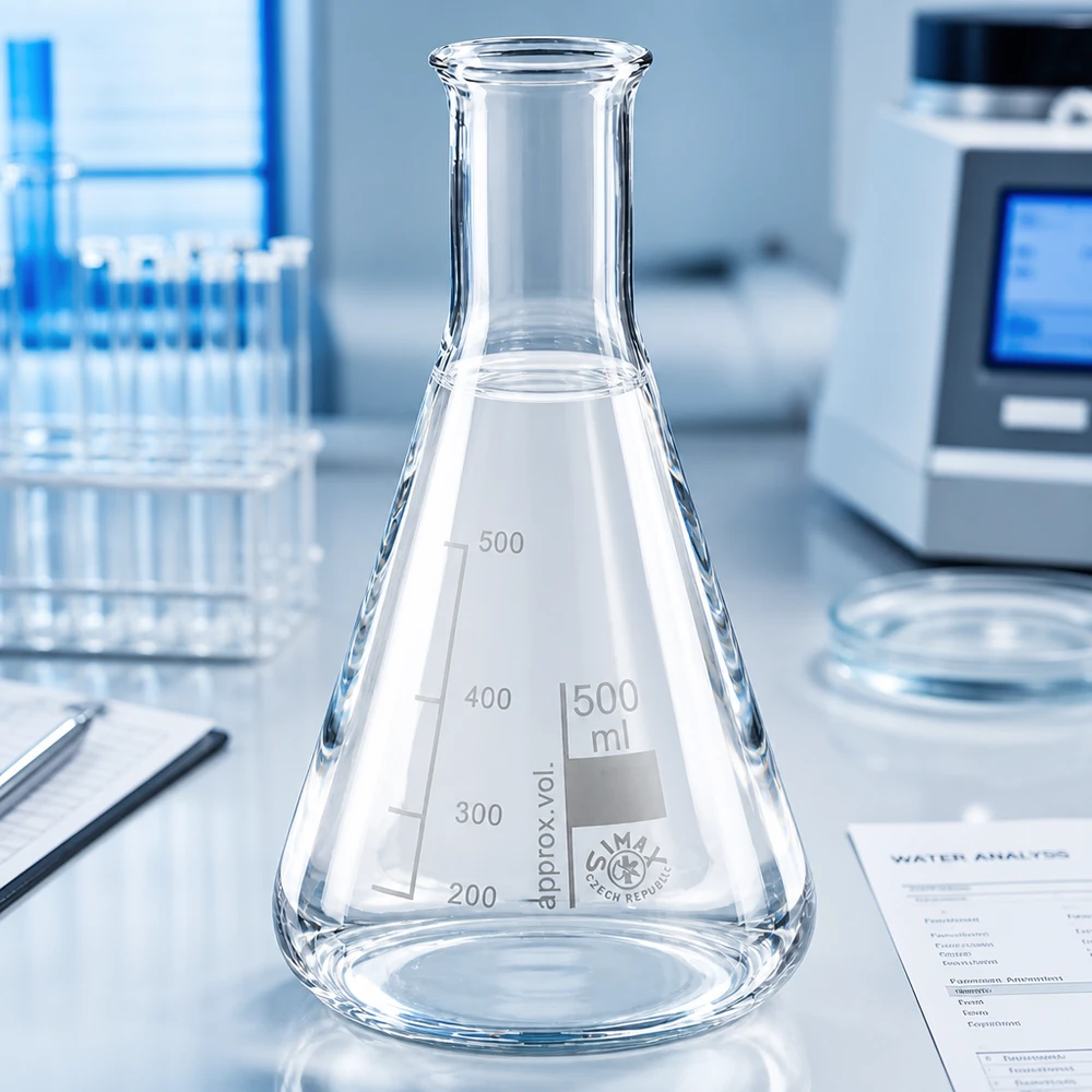 Erlenmeyer 500ml col large, verre borosilicate Erlenmeyer scientifique 500ml en verre robuste pour la recherche et l'analyse