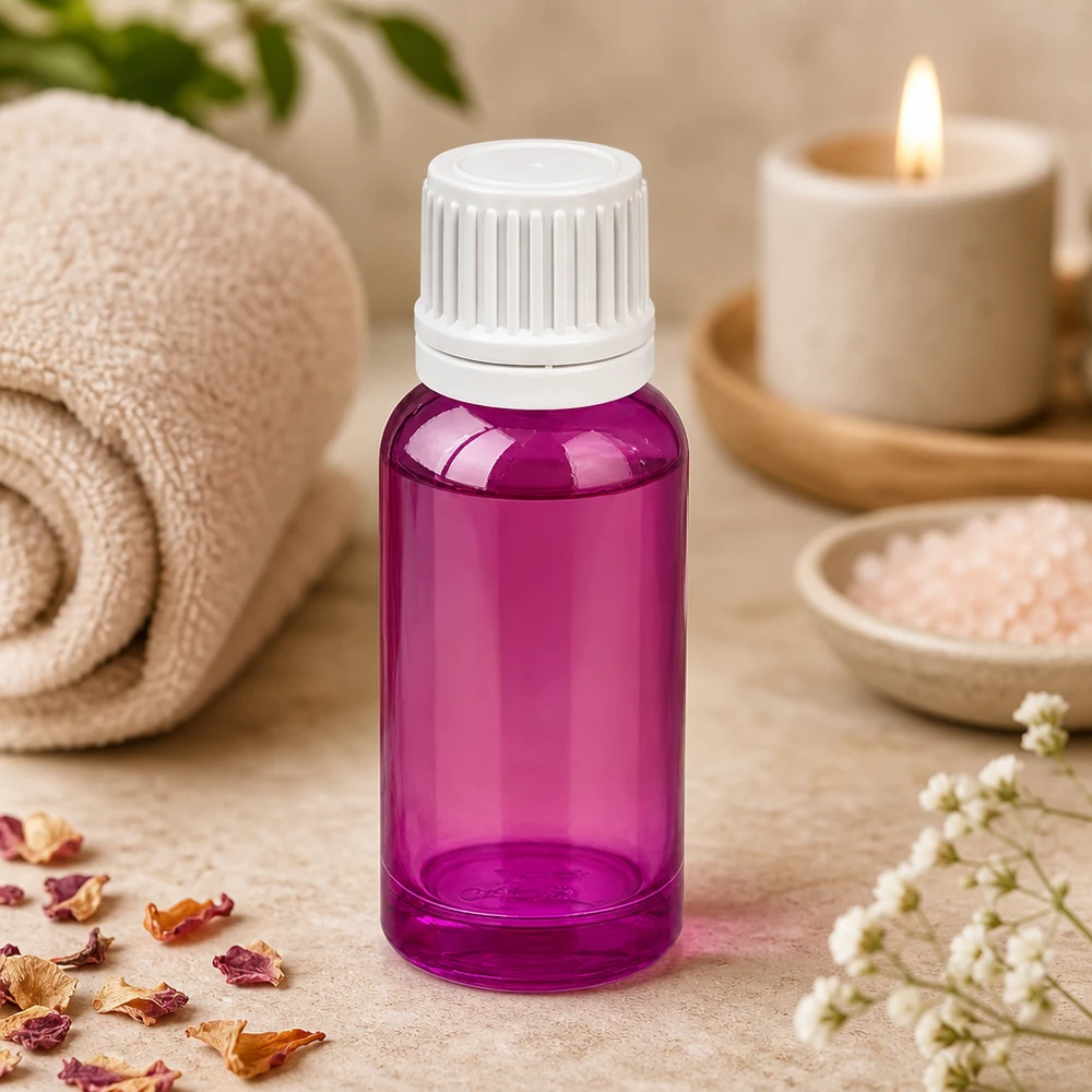 Flacon compte-gouttes 20ml 0,7mm blanc Originalité Bouchon à vis PurpleLine UT18/20 Flacon compte-gouttes PurpleLine de haute qualité 20ml avec bouchon OV blanc pour un dosage professionnel