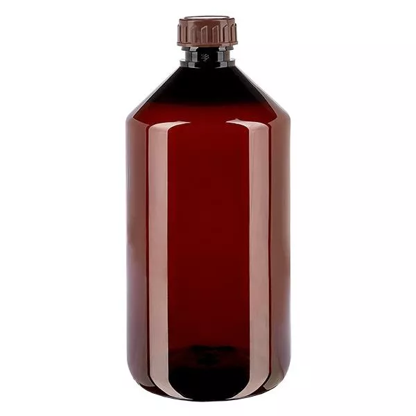 Flacon PET 750ml avec bouchon marron standard Flacon PET 750ml avec bouchon marron standard
