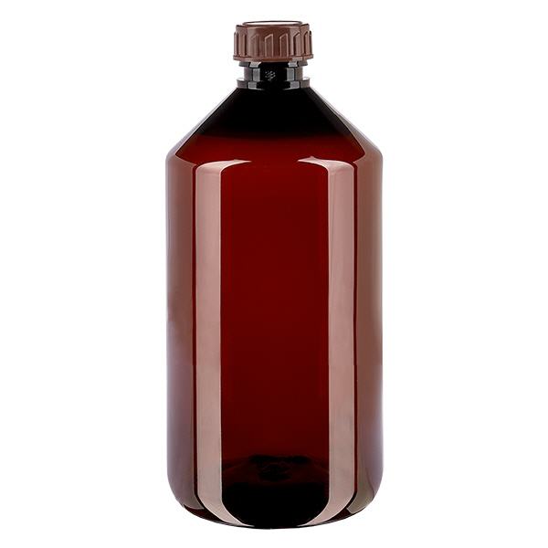 Flacon PET 750ml avec bouchon marron standard