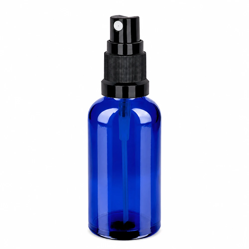 Vaporisateur 50ml noir STD BlueLine UT18/50 Vaporisateur maniable de 50 ml d'un bleu élégant avec protection contre les UV grâce à un verre teinté