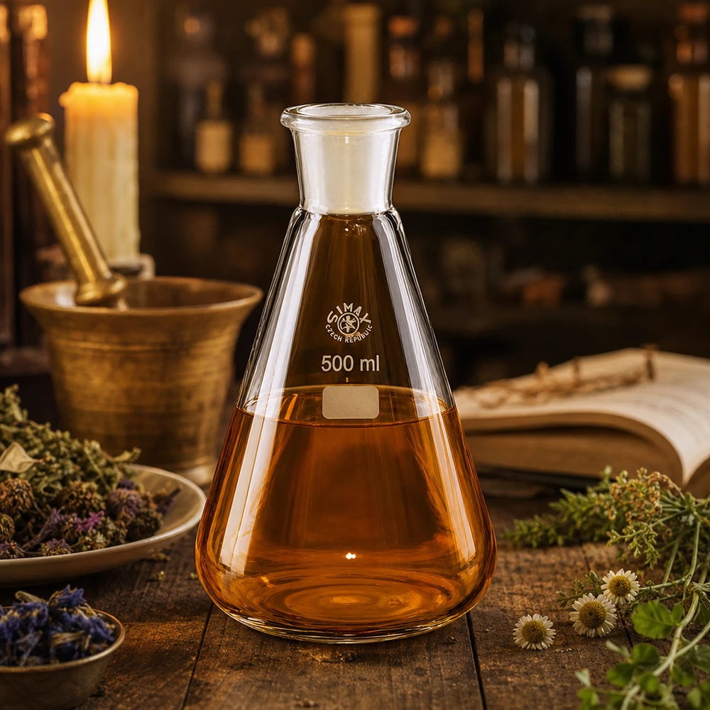 Erlenmeyer 500 ml col étroit, verre borosilicate avec rodage normalisé 29/32 Fiole Erlenmeyer 500ml résistante aux produits chimiques avec marquage précis du volume et rodage
