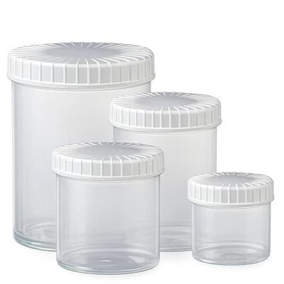 Boîtes à vis transparentes avec couvercle rainuré