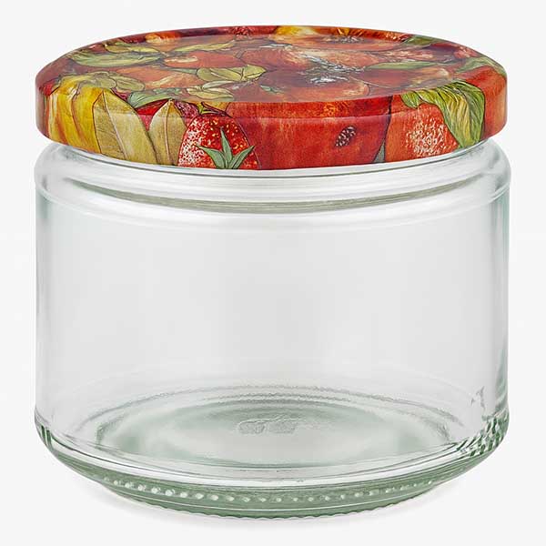 330ml Verre rond avec couvercle BasicSeal décor fruits UNiTWIST