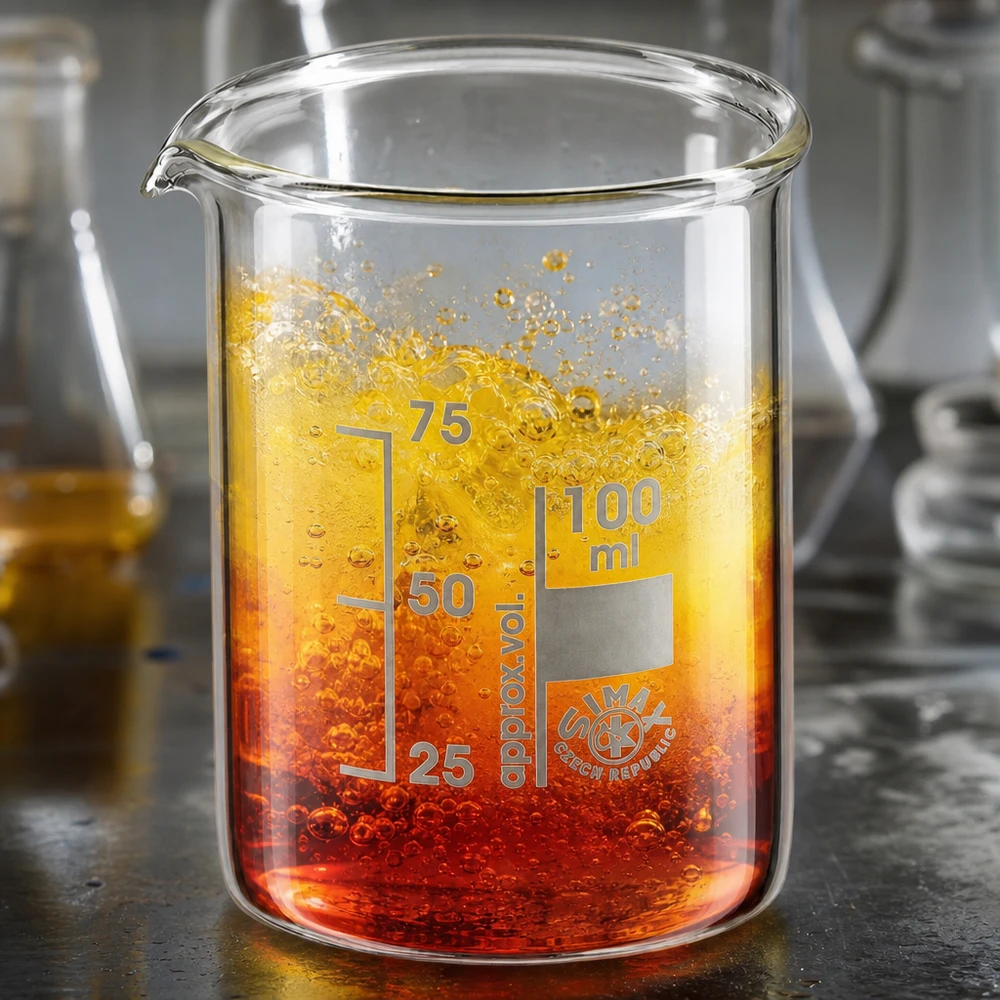 Bécher 100ml en verre borosilicate résistant à la chaleur (forme basse) Bécher gradué de 100 ml avec mélange chimique coloré et échelle de volume précise