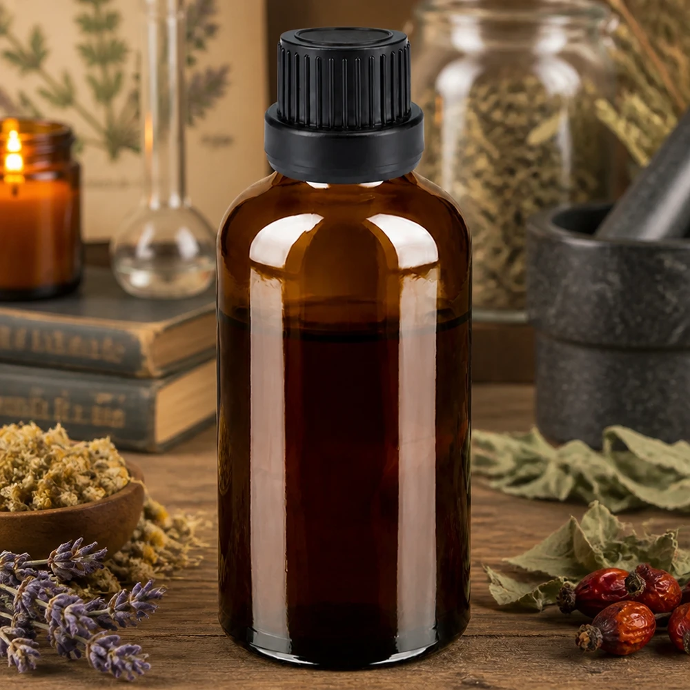 50ml goutte à goutte. 2mm noir OV BrownLine UT18/50 Bouteille en verre brun foncé de 50ml pour protéger les huiles et teintures sensibles à la lumière