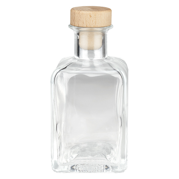 Flacon à pharmacie 200 ml « Clara » avec bouchon en bois UNiTWIST®