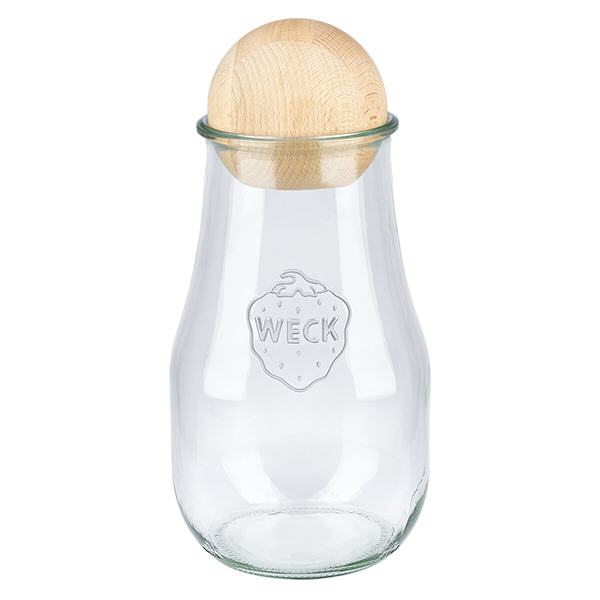 2700ml bocal tulipe WECK RR100 avec boule en bois en hêtre