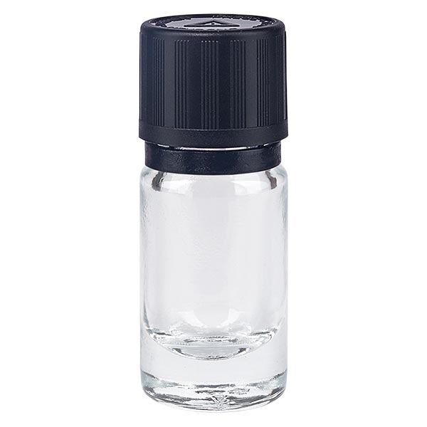 Apotfl. transparent 5ml bouchon compte-gouttes Premium 1mm s noir sécurité enfant symbole d'avertissement aveugle