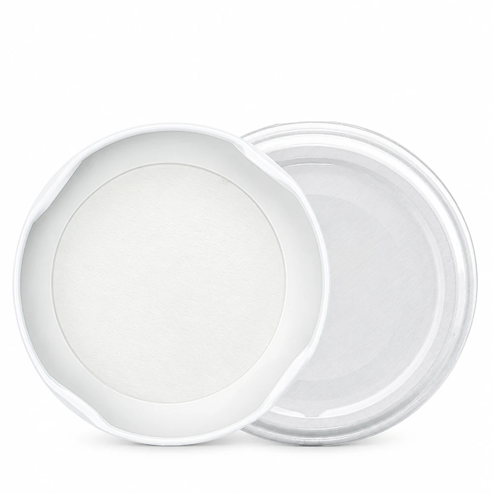UNiTWIST TO58 blanc, BioSeal, sans BPA, unitemp Couvercle Twist-Off UNiTWIST TO58 blanc, 58 mm, face avant et arrière : unitemp BioSeal