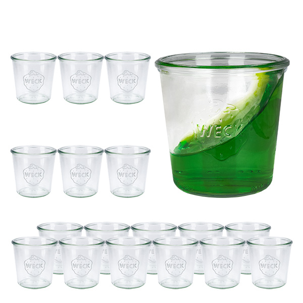 Lot de 18 bocaux Weck 580ml verres renversés