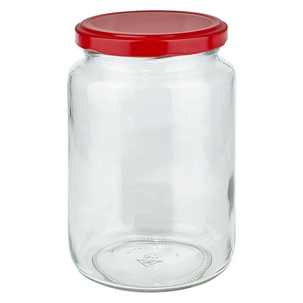 795ml Verre rond avec couvercle BasicSeal rouge UNiTWIST