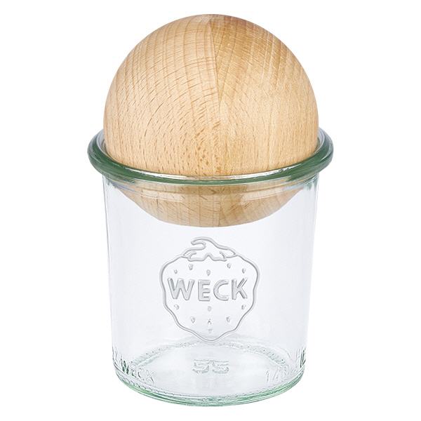 140ml bocal conique WECK RR60 avec boule en bois en hêtre