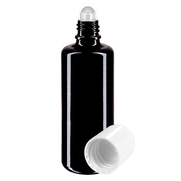 Flacon de pharmacie violet 100ml roll-on bouchon blanc Flacon de pharmacie violet 100ml roll-on bouchon blanc