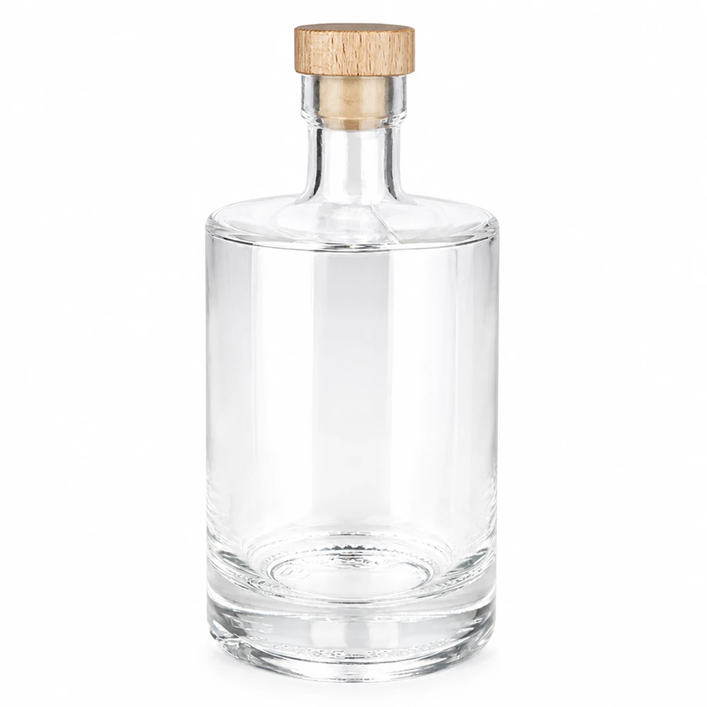Bouteille en verre 500 ml « 500ml Glasflasche "Marie" mit Holzgriff-Korken UNiTWIST » avec bouchon en bois UNiTWIST® Bouteille en verre Marie de 500 ml avec bouchon à poignée en bois UNiTWIST - bouteille vide transparente avec bouchon en bois