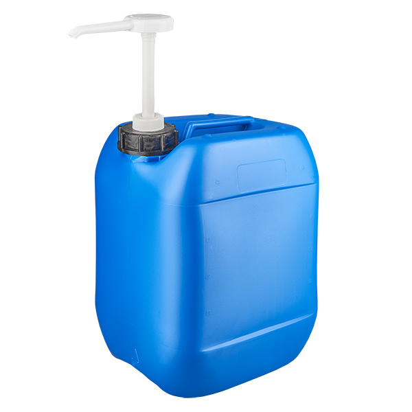Bidon de 10 litres bleu avec pompe doseuse Bidon de 10 litres bleu avec pompe doseuse