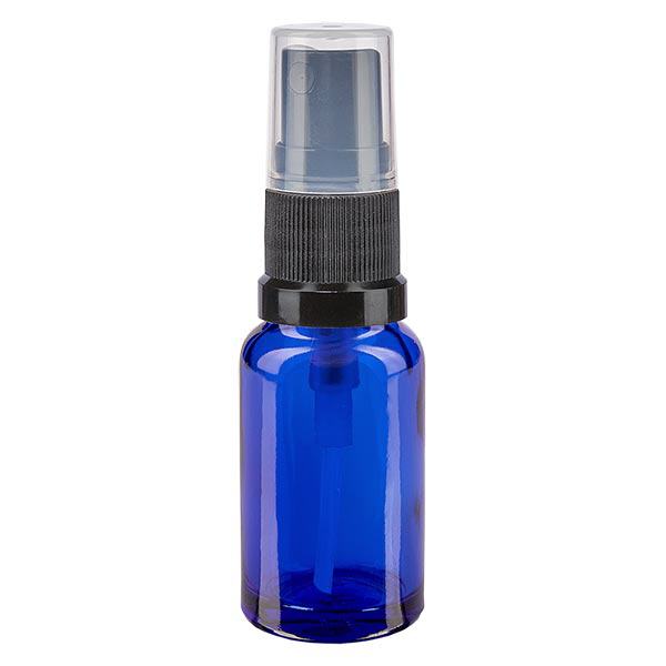 Flacon de pharmacie bleu 10ml embout spray noir Flacon de pharmacie bleu 10ml embout spray noir